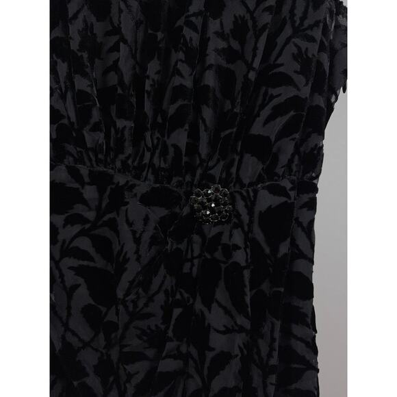 B27 The Kooples Burnout Velvet Mini Dress Womens 1 US 4 Floral Parisian Chic - Picture 7 of 14